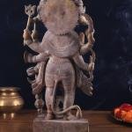 Vintage Panch Mukhi Hanuman Statue | 17.5" x 8.5" x 4.5" (44.5 x 21.6 x 11.4 cm) | 12 kg Five-Faced Sacred Art | Antique Divine Murti